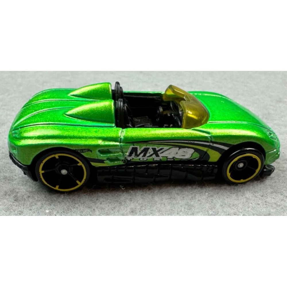 2000 Hot Wheels Mattel Green MX48 Turbo Convertible 1/64 Diecast Car C48 VG